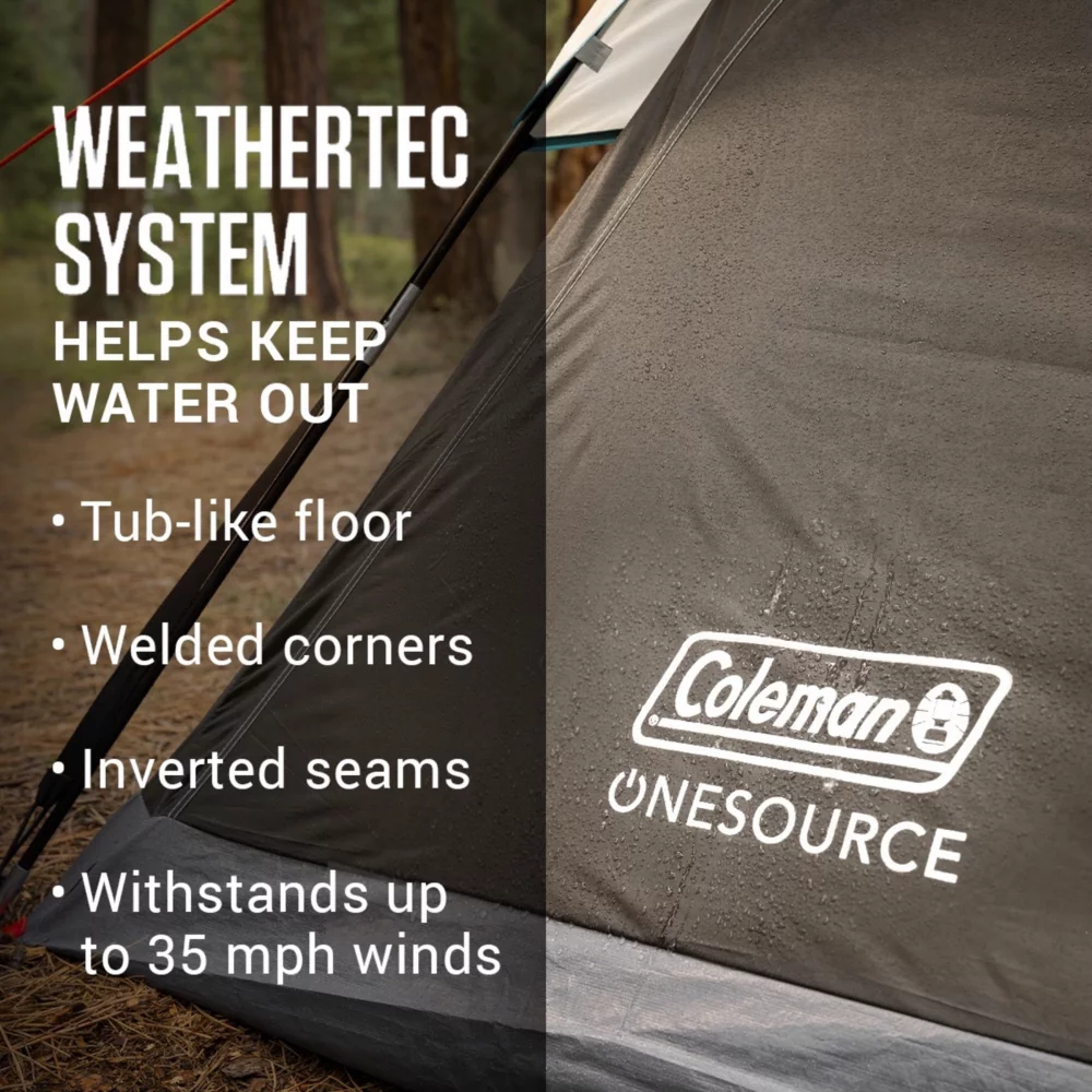 Coleman OneSource⢠Rechargeable 6-Person Camping Dome Tent With Airflow System & LED Lighting - Image 6